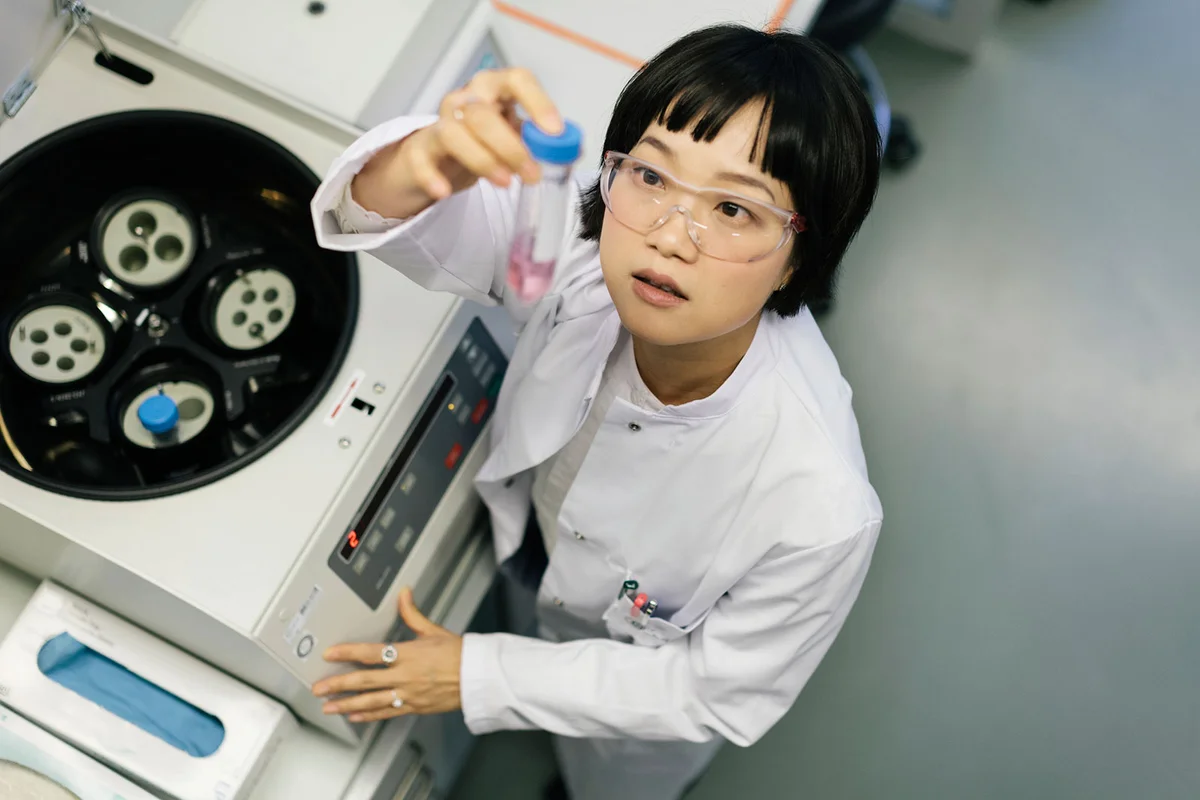 Asian woman scientist in lab