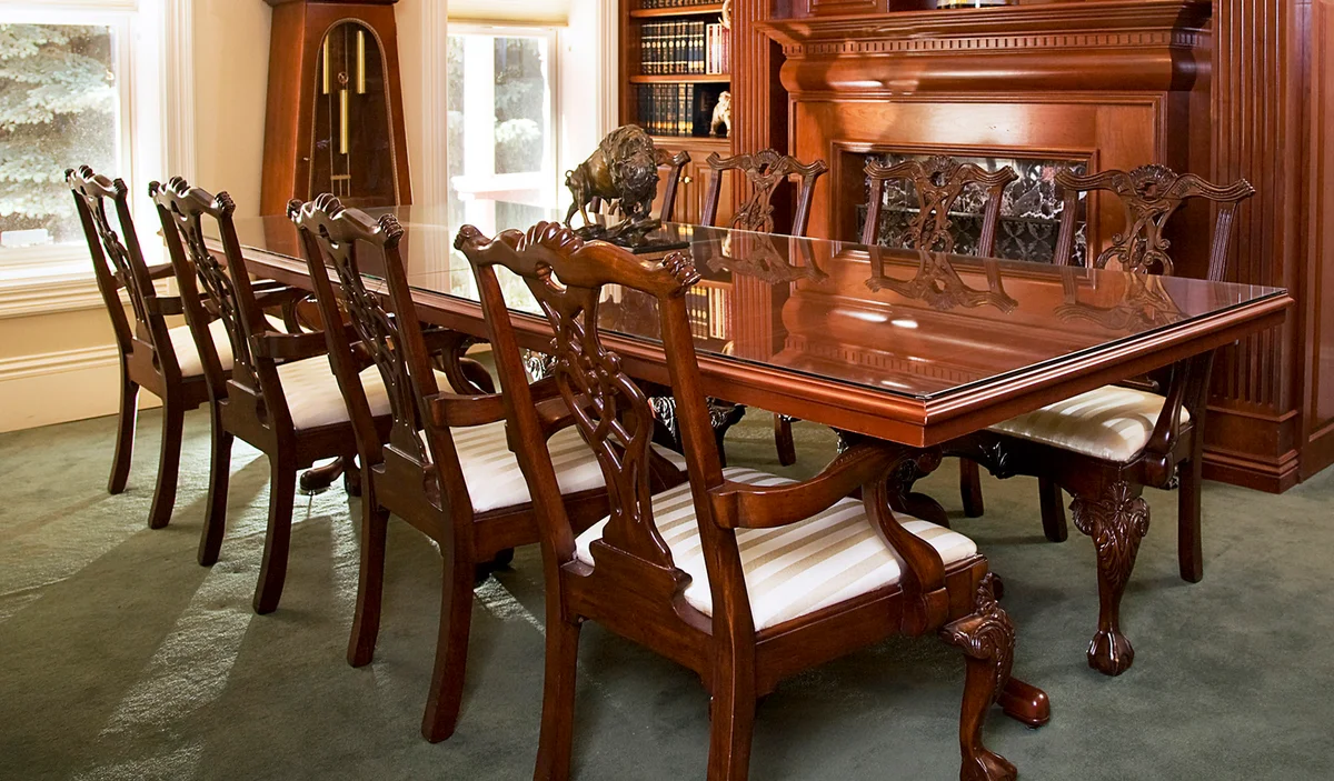 Formal Dining Room with Chippendale chairs