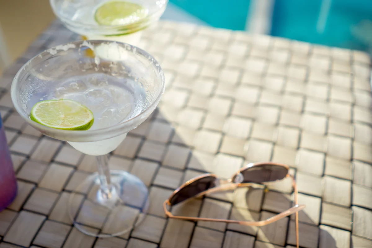 Margaritas and sunglasses in Cozumel