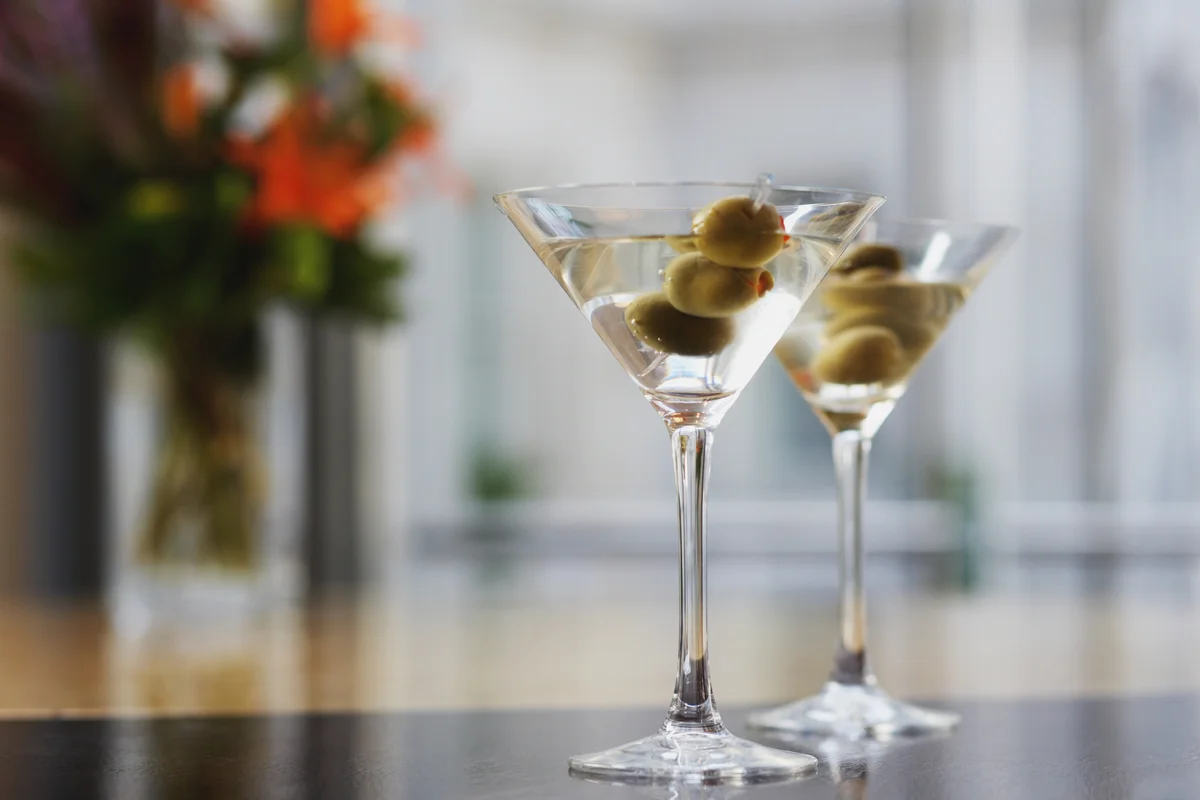 Two martini drinks