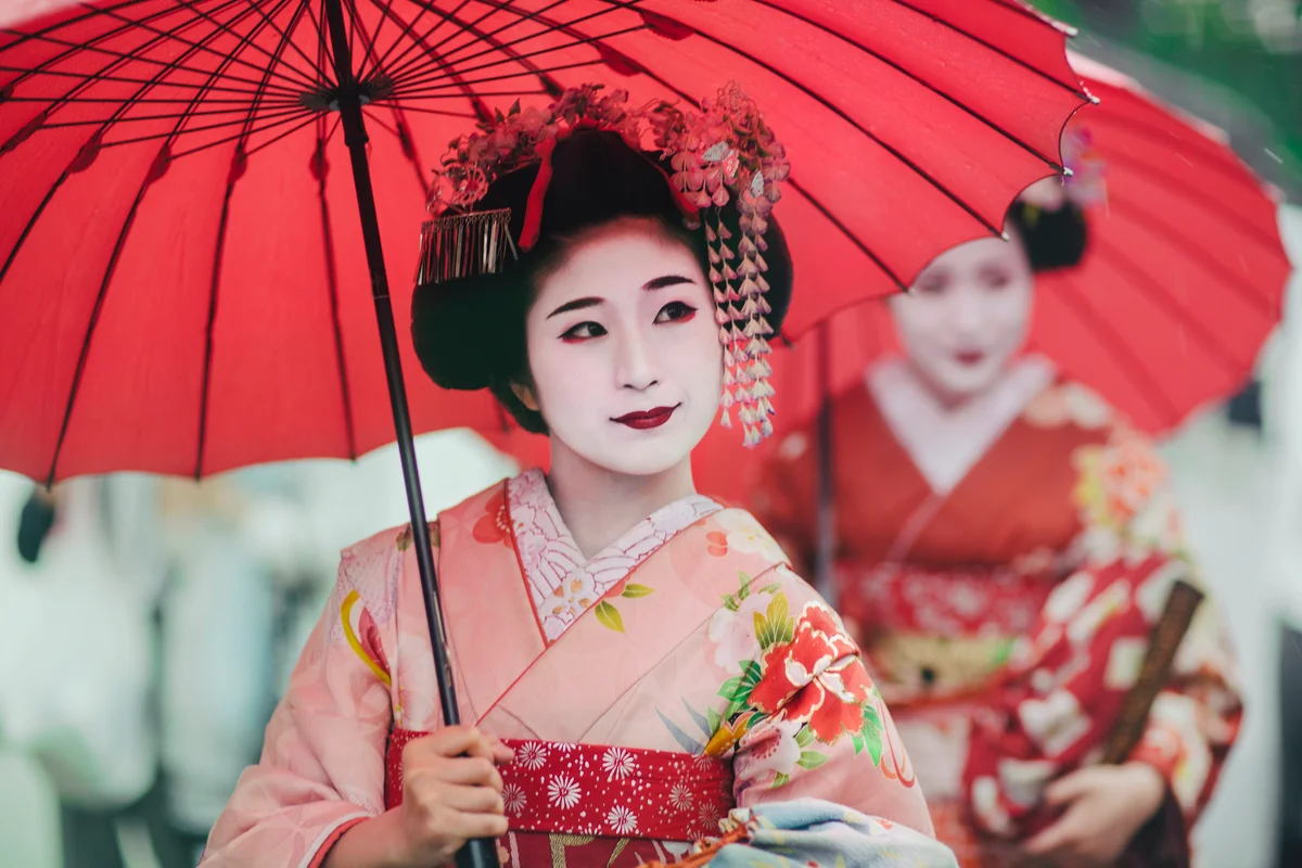Japanese Geisha with Umbrella