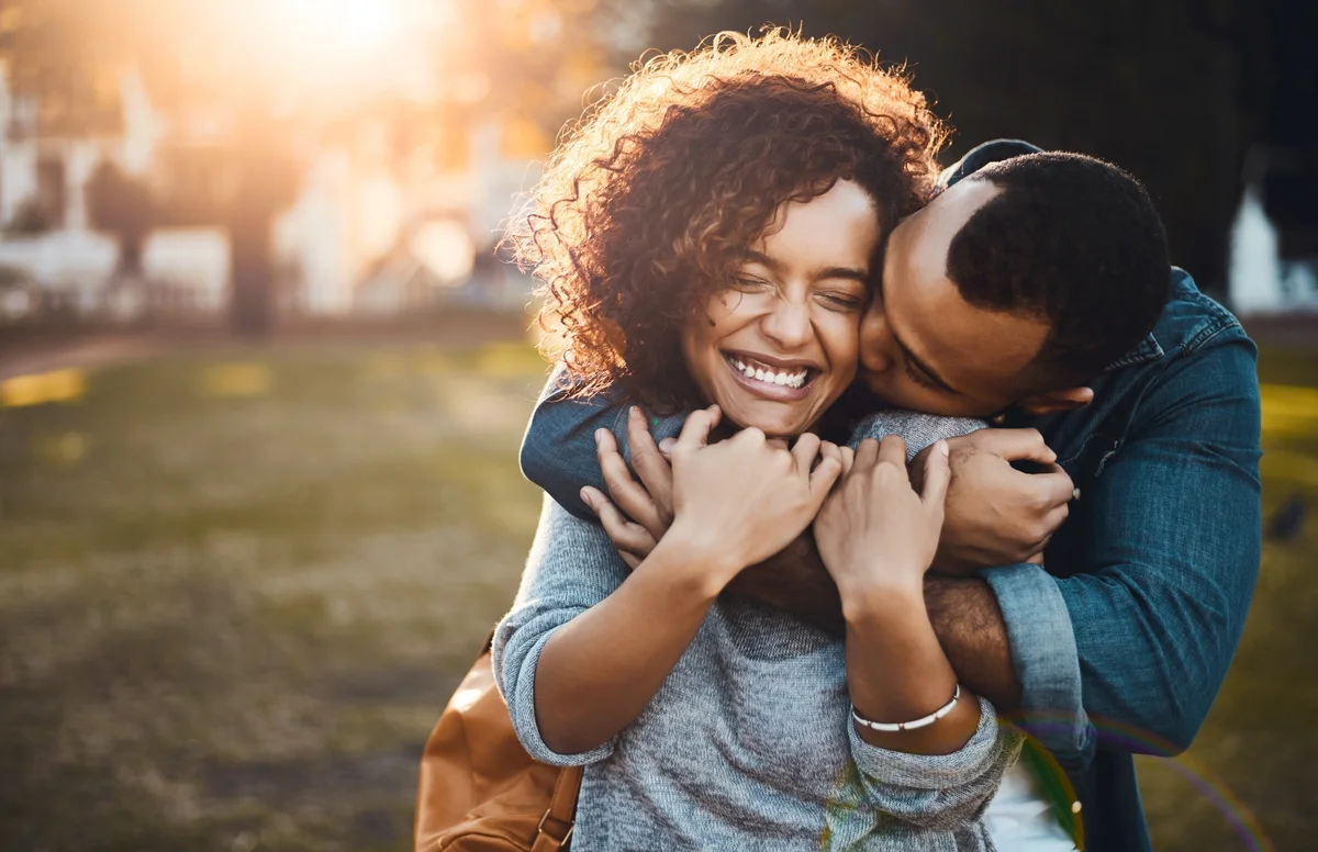 Couple hugging