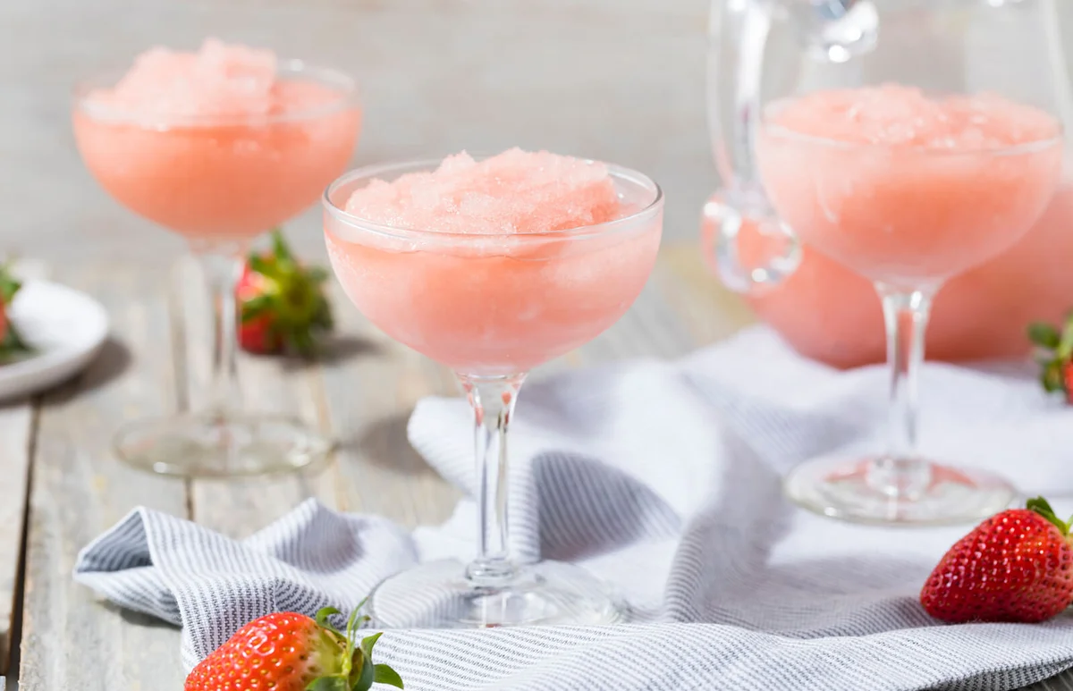 Cold Refreshing Frozen Rosé Wine Cocktail