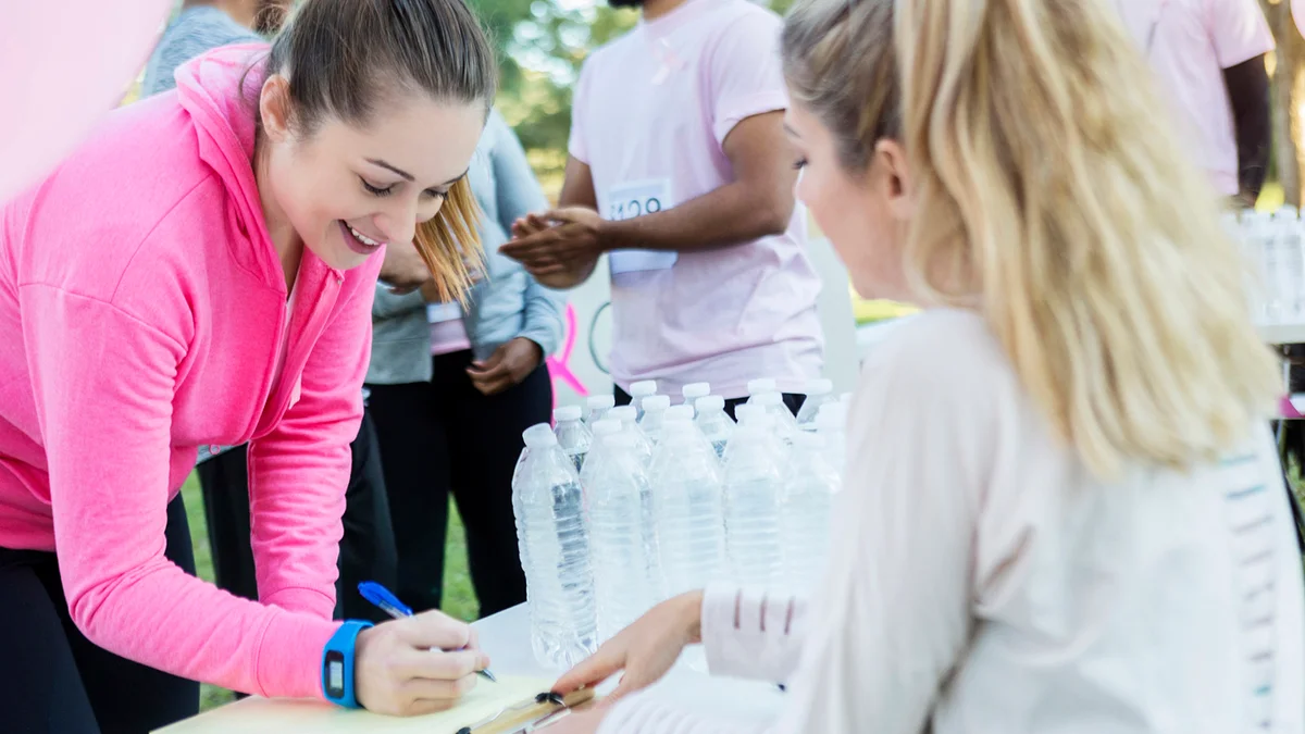 Woman registers for charity run
