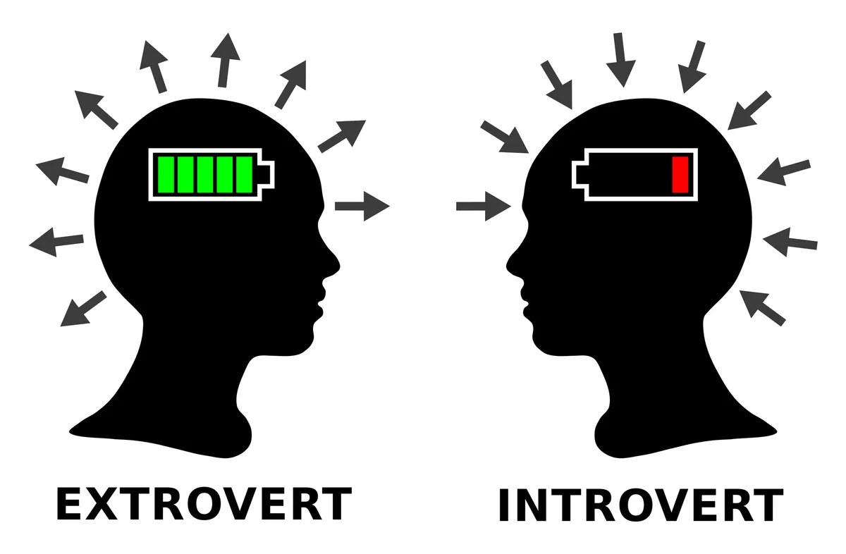 Extrovert and introvert illustration