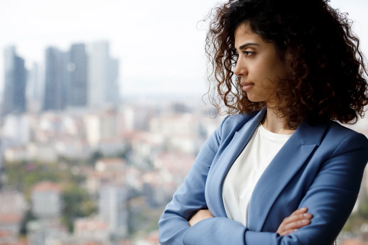 Woman in deep contemplation