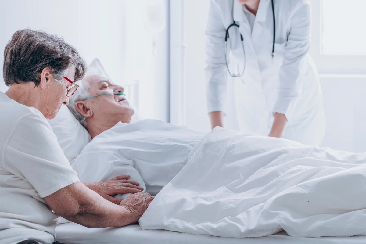 Person dying in hospice