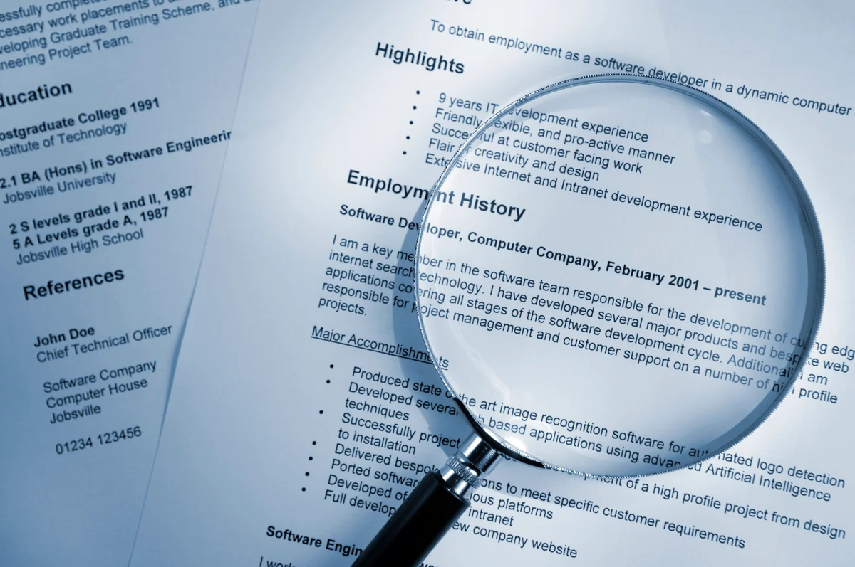 Employment history on resume