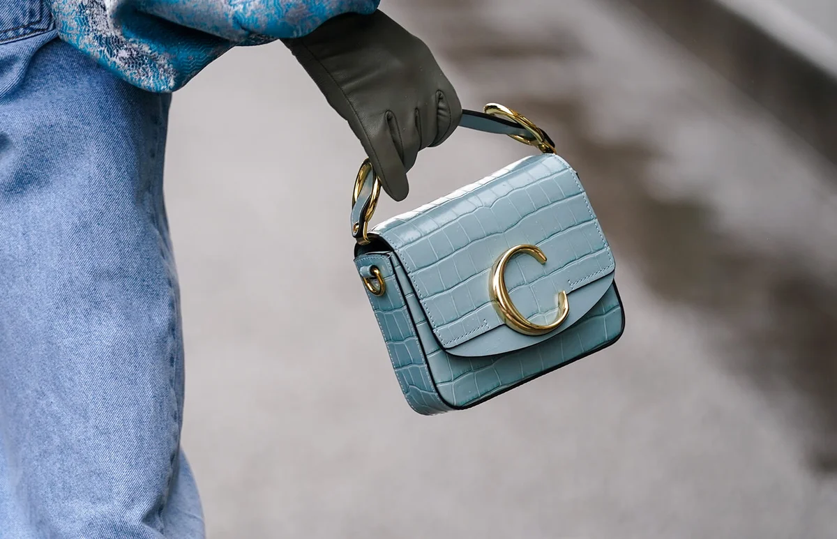 Chloe blue crocodile pattern bag - Getty Editorial Images