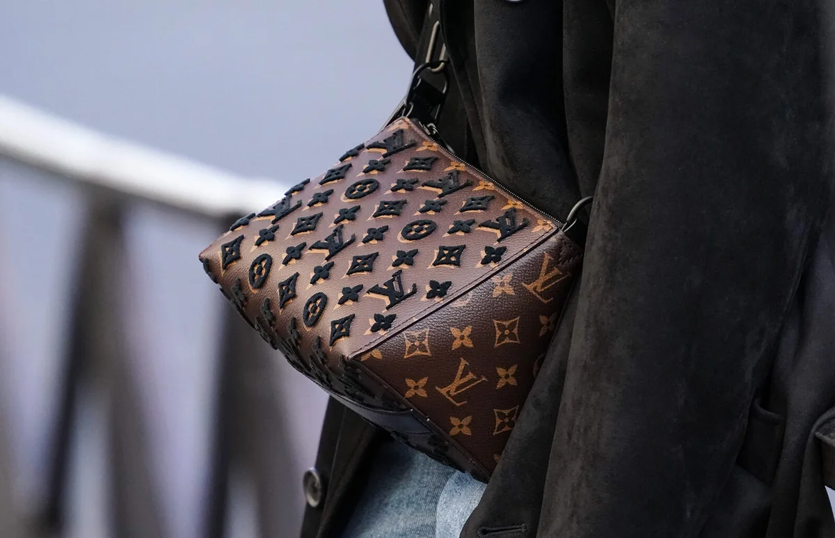 brown Vuitton monogram bag - Getty Editorial Images