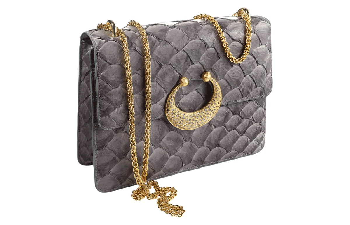 20K Eternity Arapaima Leather Purse with Diamonds
