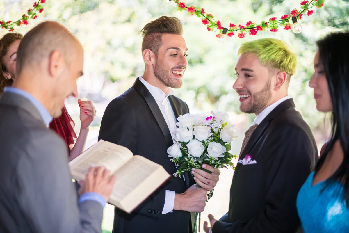 Gay couple wedding