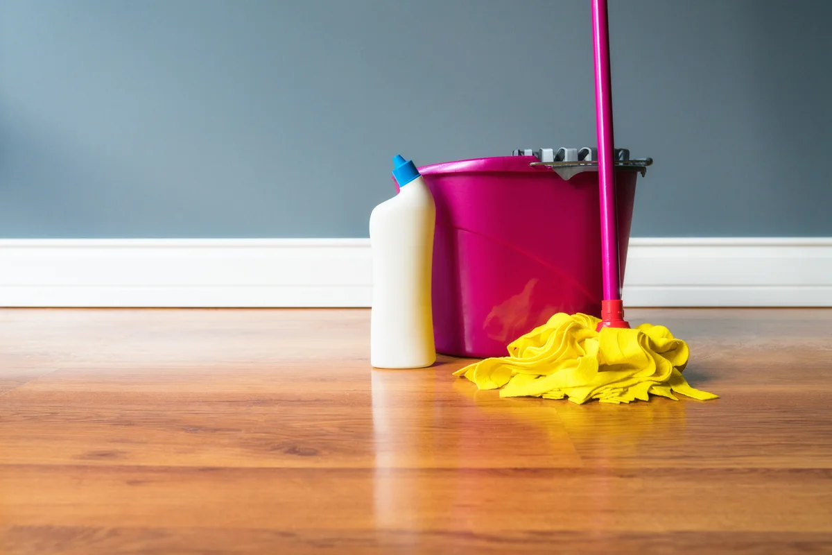 Mopping a parquet floor