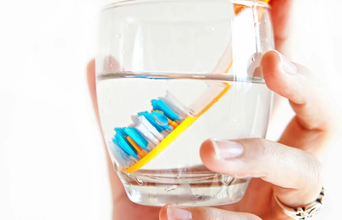 Toothbrush in the glass of water