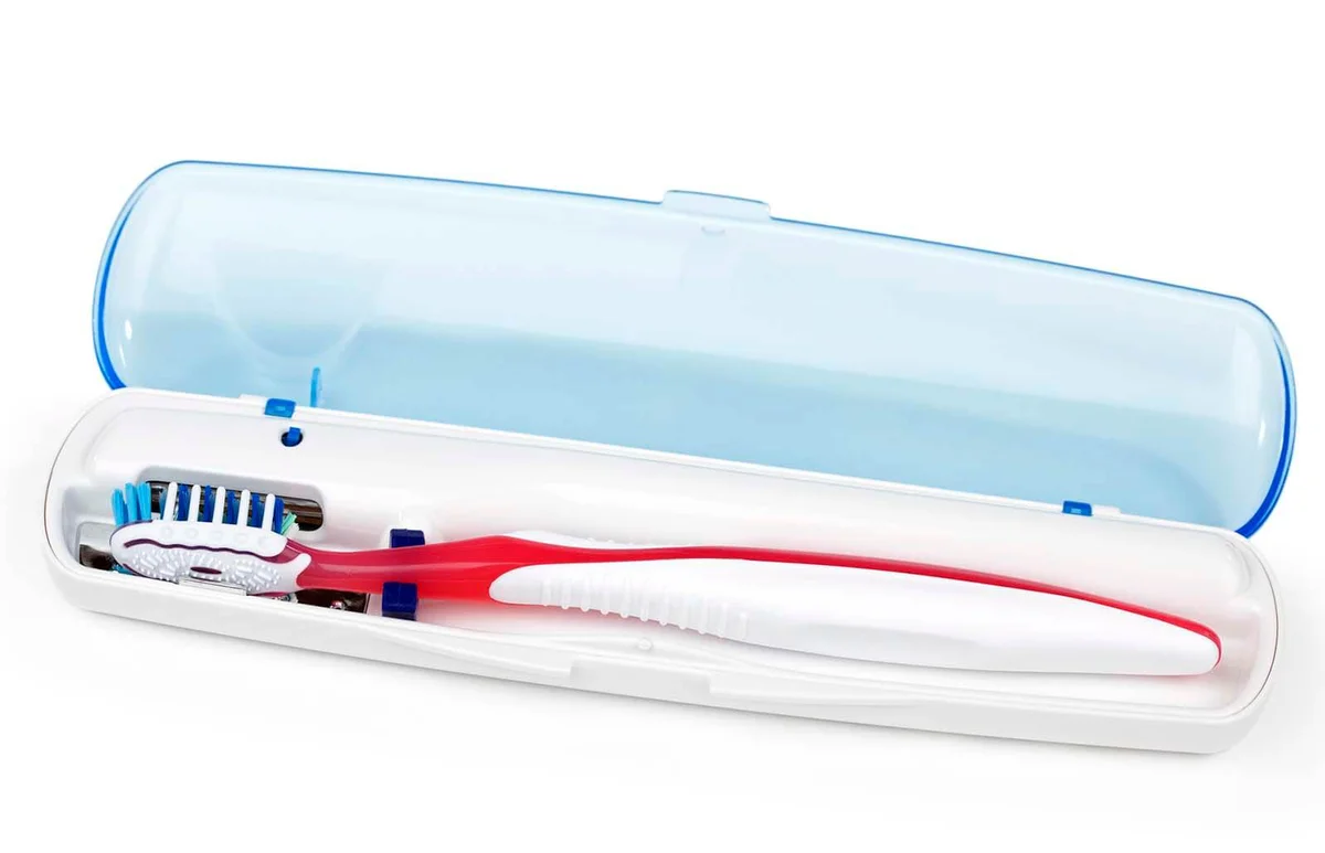 Toothbrush in Sanitizer Case