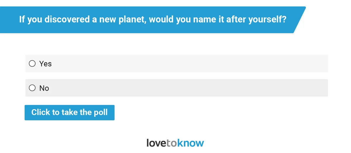 Would You Name a Planet After Yourself