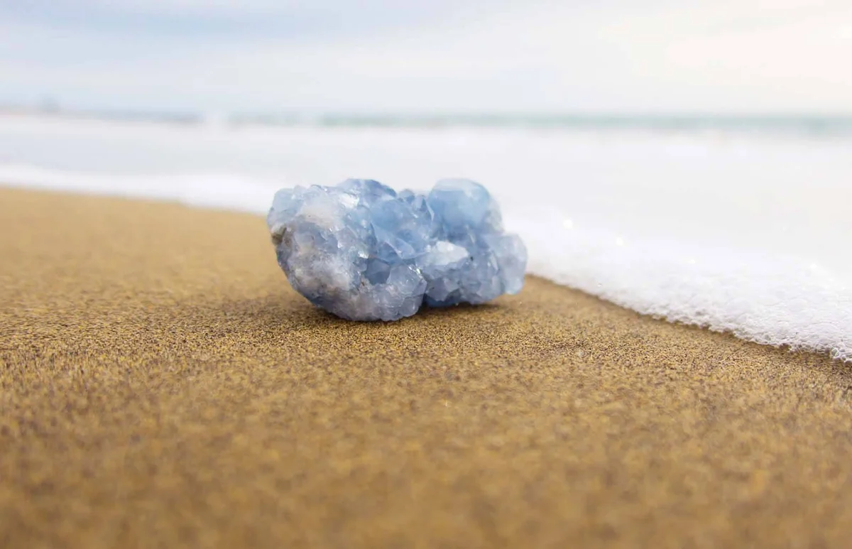 Celestite On Shore At Beach
