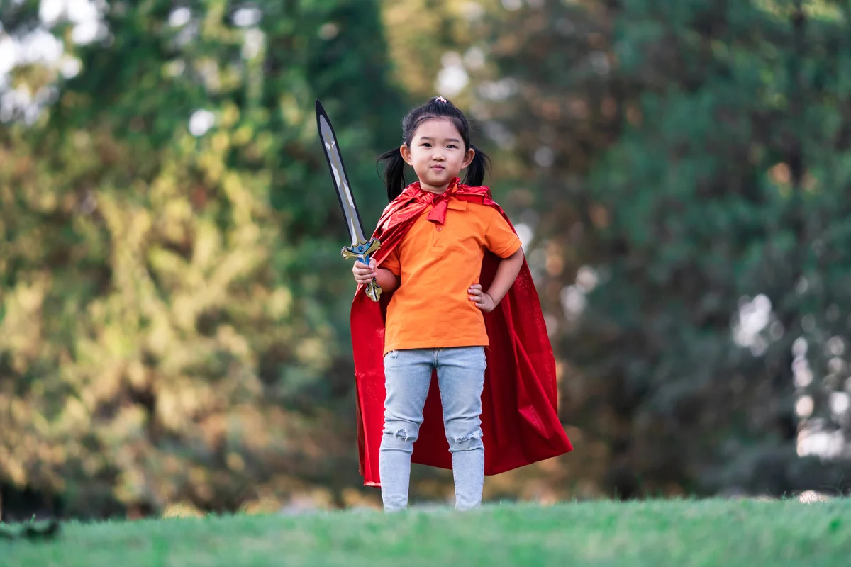Wonder Girl Holding a Sword