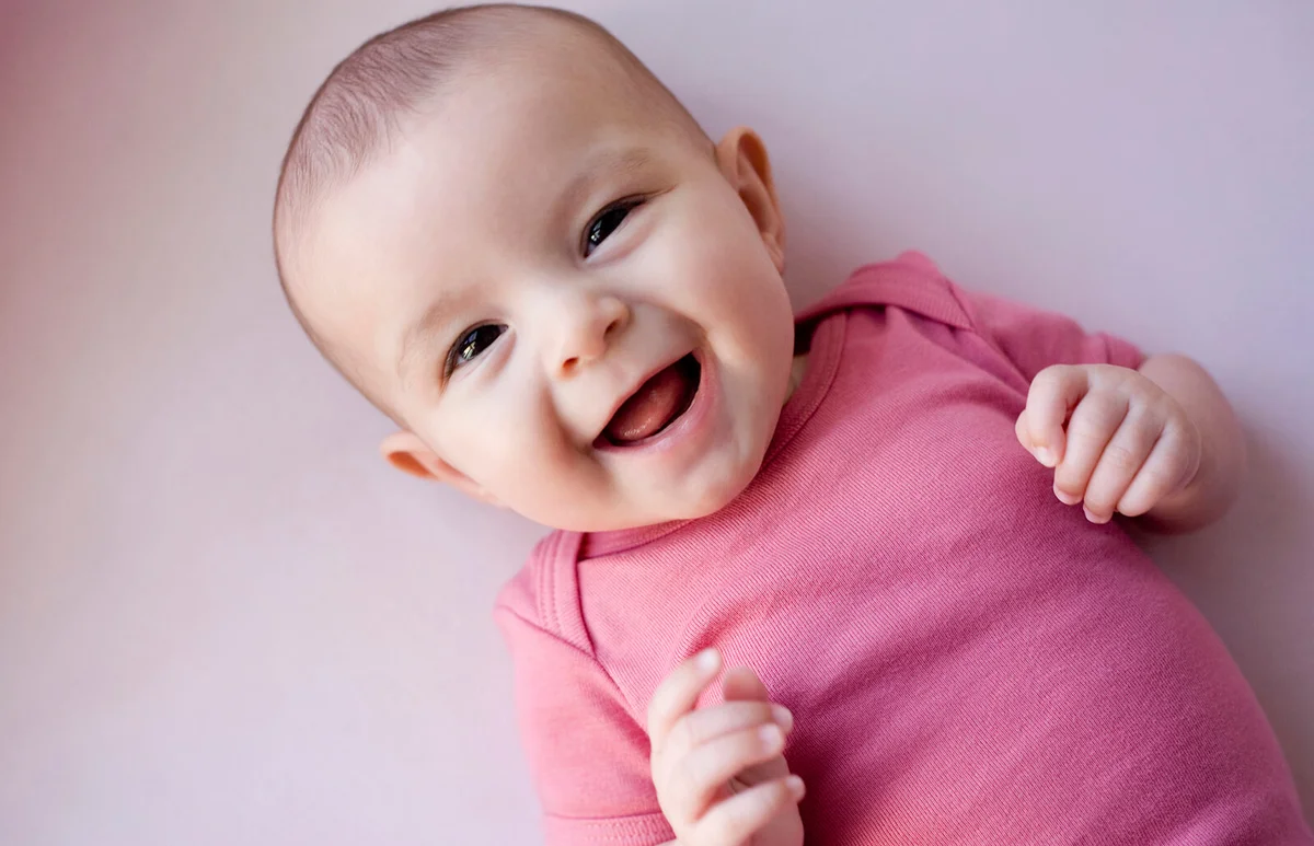 Baby girl laughing