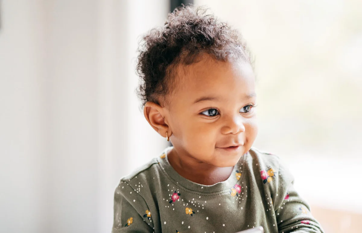 Baby girl smiling
