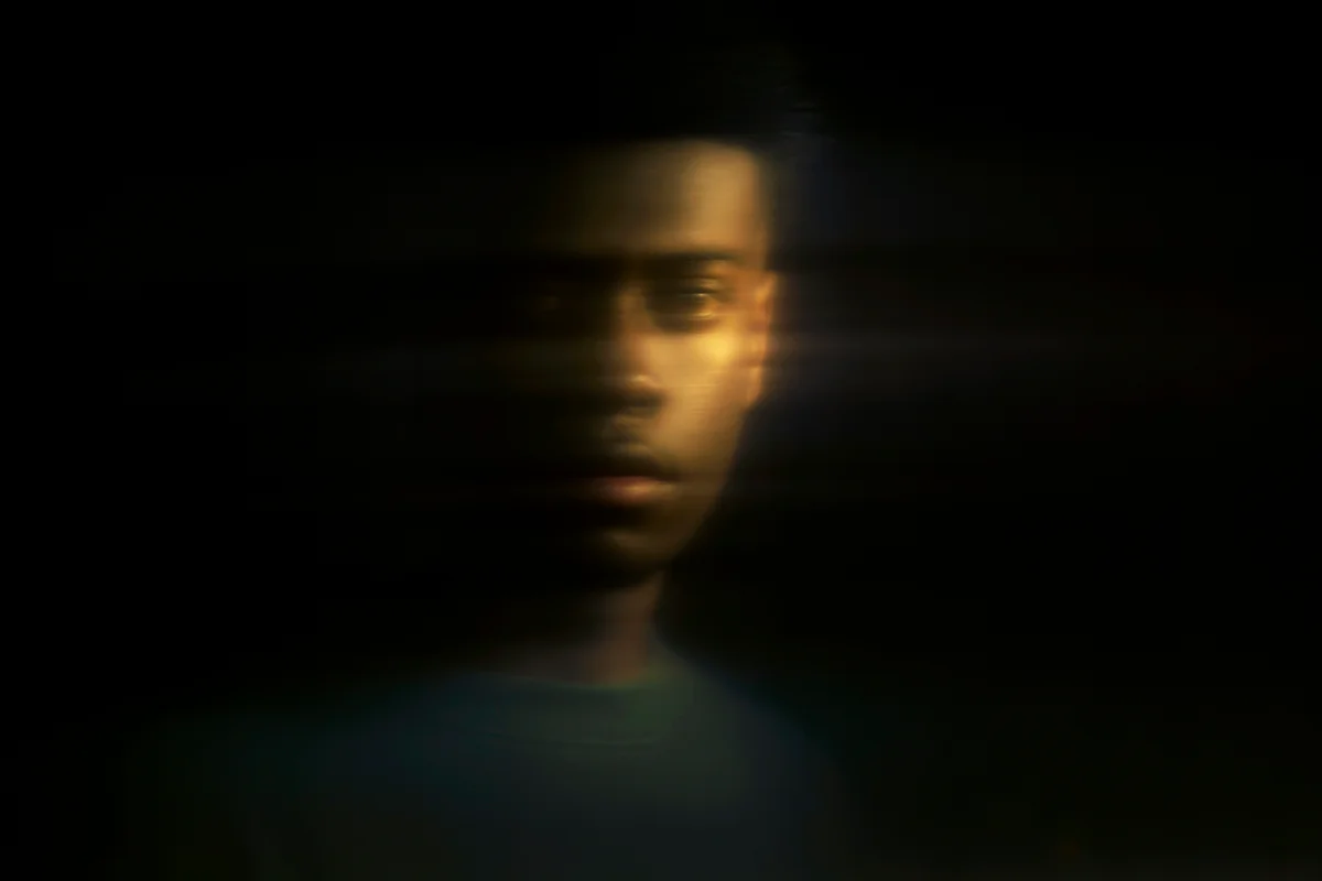 Distorted portrait of a man