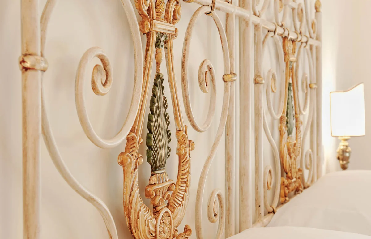 Ornate bed head at Hotel Punta Regina, Positano
