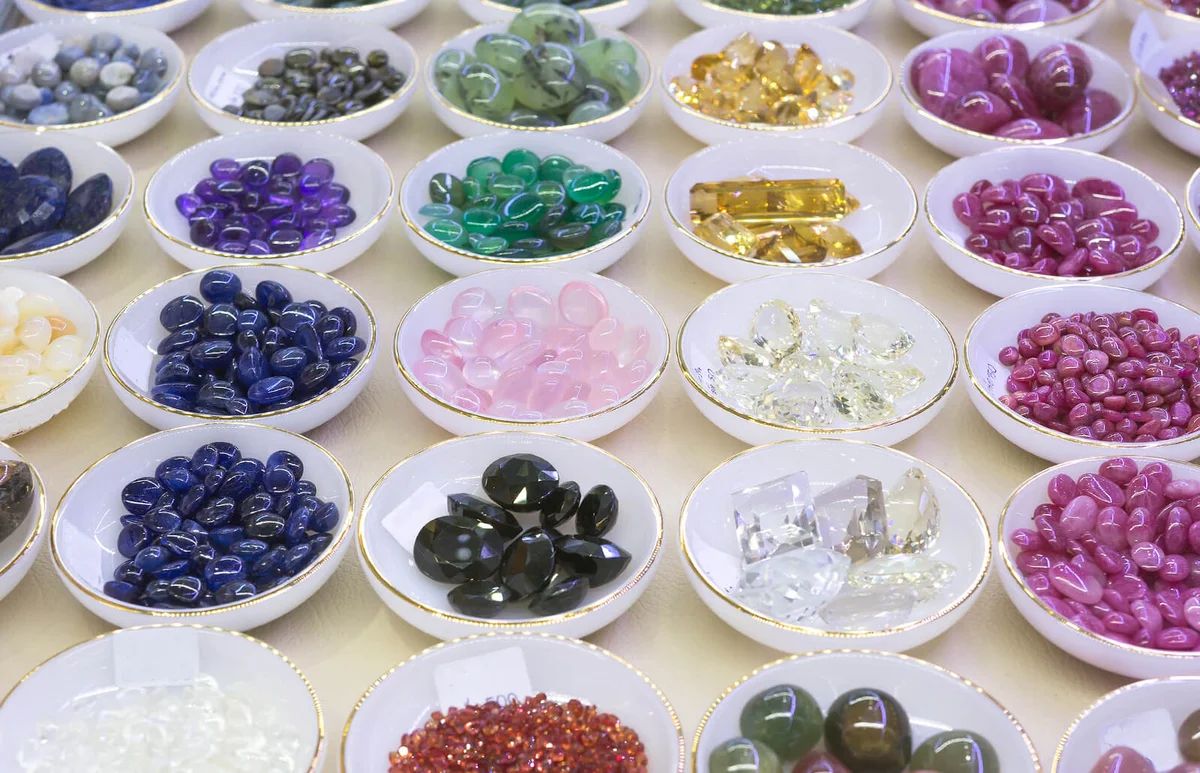 Colorful semi precious stones or gems