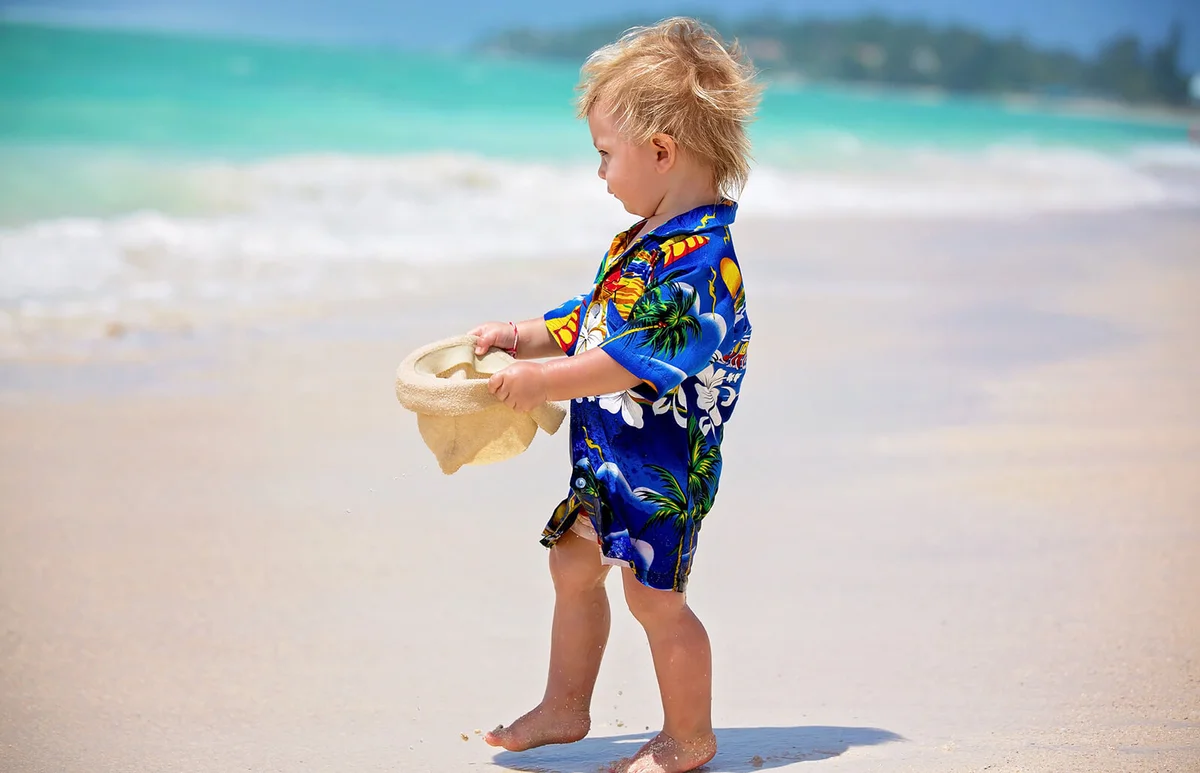 Adorable toddler boy in summer holiday