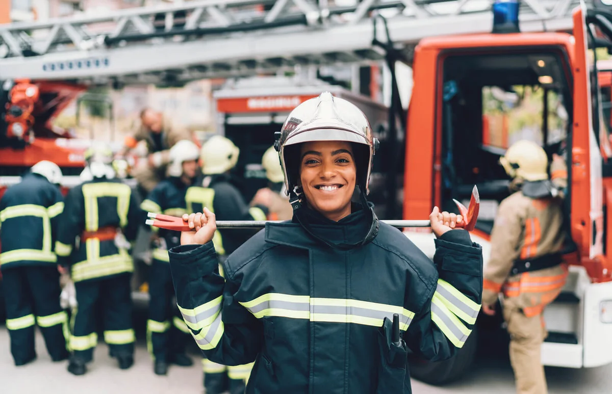 Firefighter at work