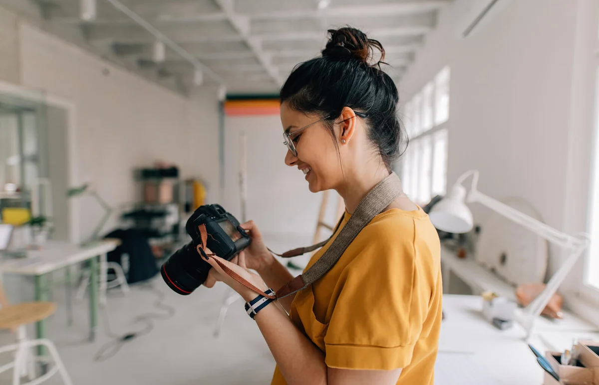 Photographer working in a studio
