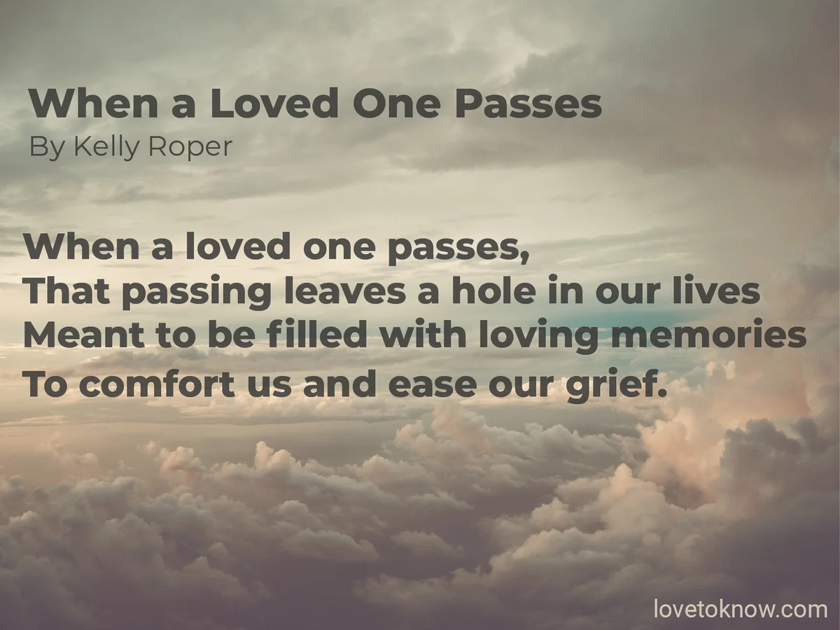 When a Loved One Passes Obituary Poem