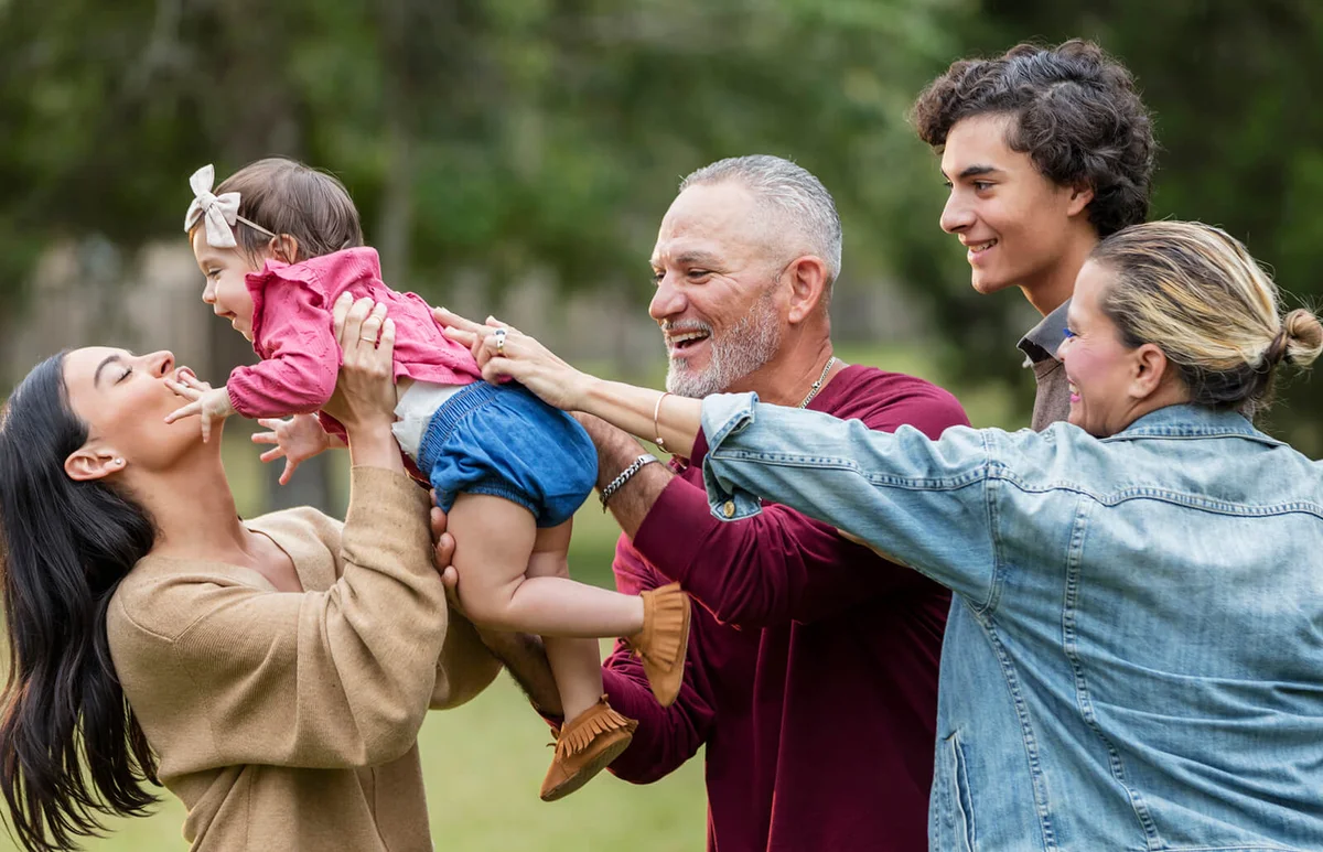 Multi-generation Hispanic family