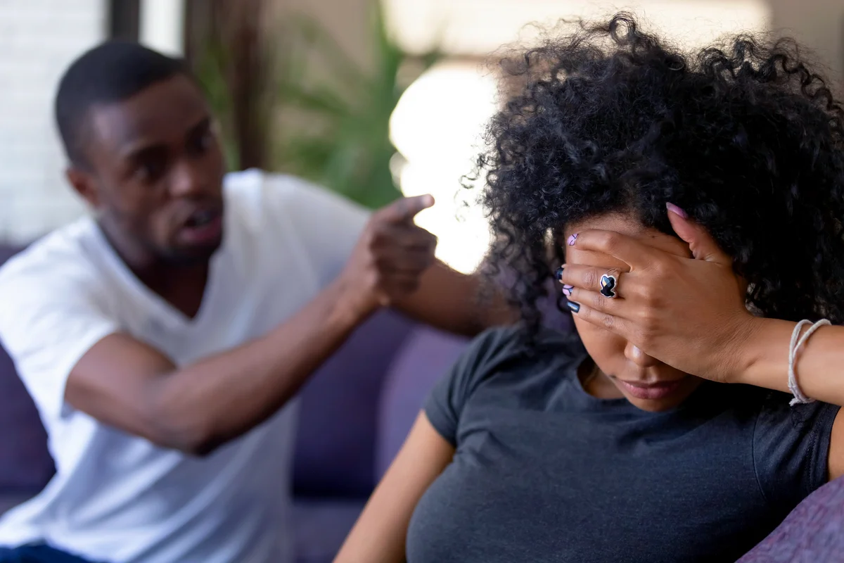 Wife ignoring husband that is blaming her of all problems