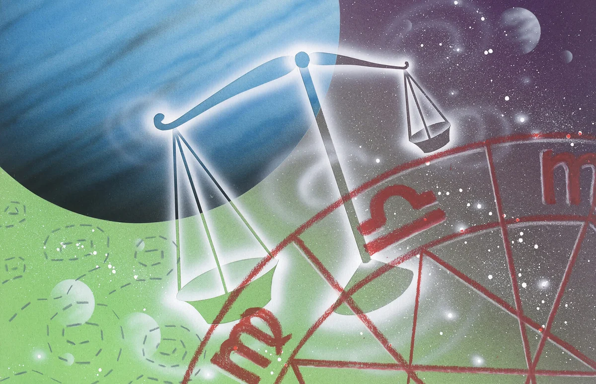 Art representing the zodiac sign of Libra