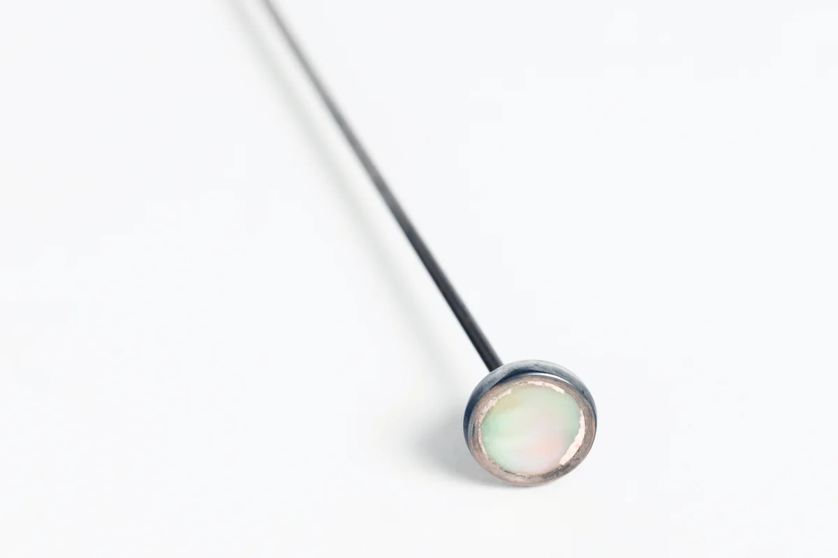 Simple White Hatpin