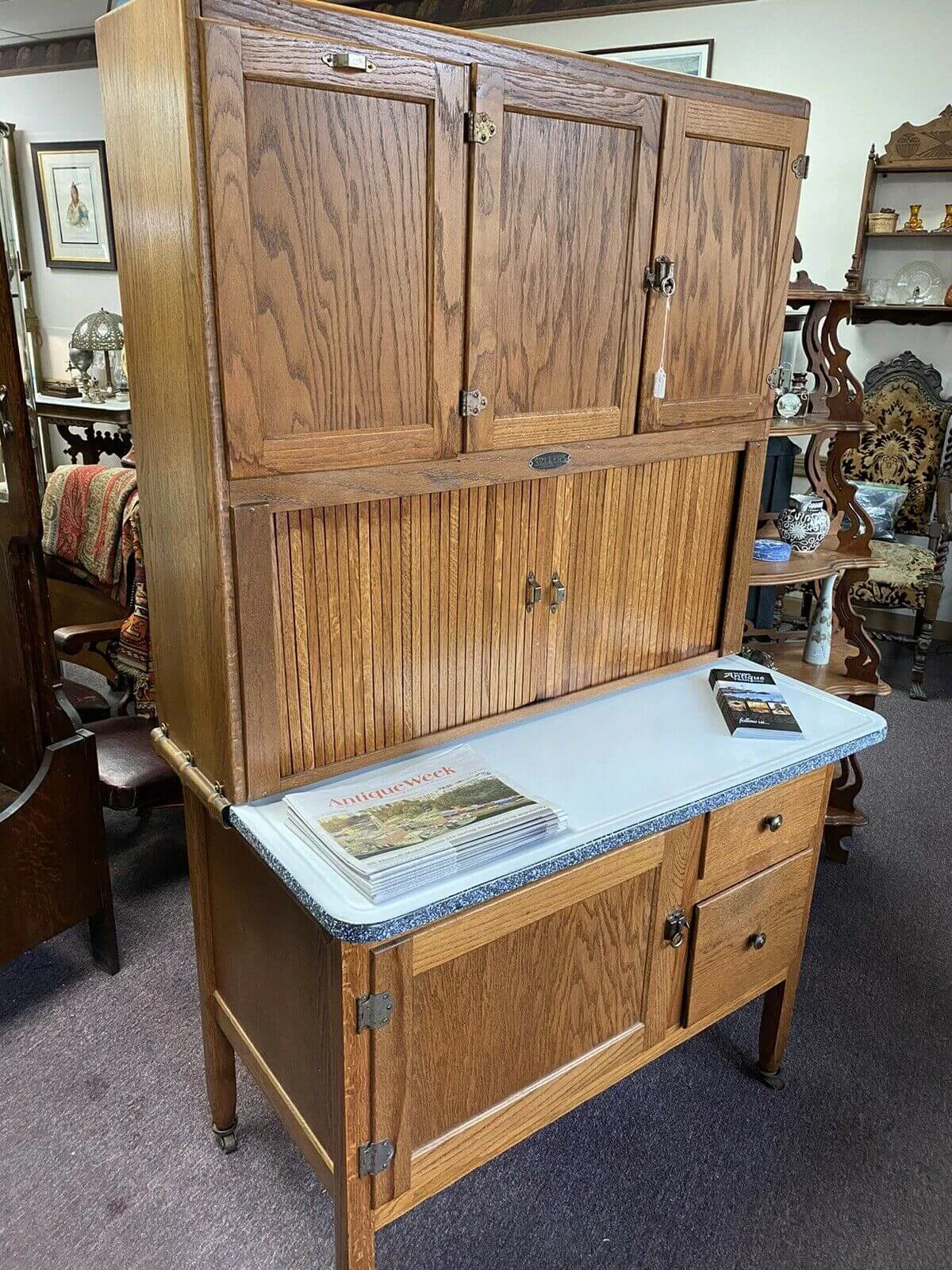 Antique Clean Sellers Hoosier Cabinet Kitchen Pantry Complete Clean
