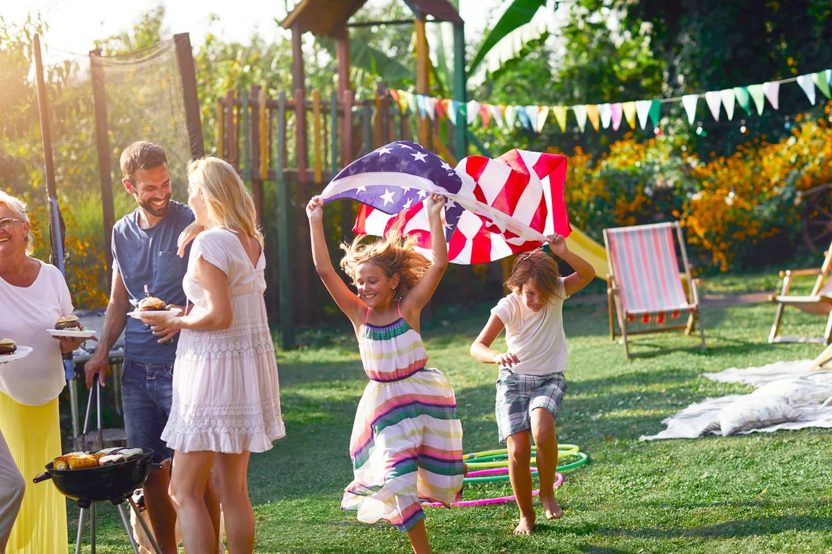 Family Celebrating 4th of July