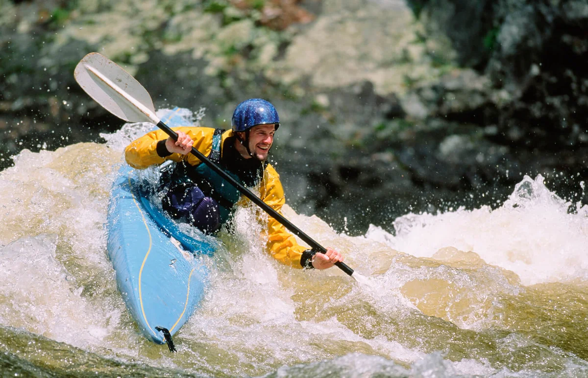 Man kayaking