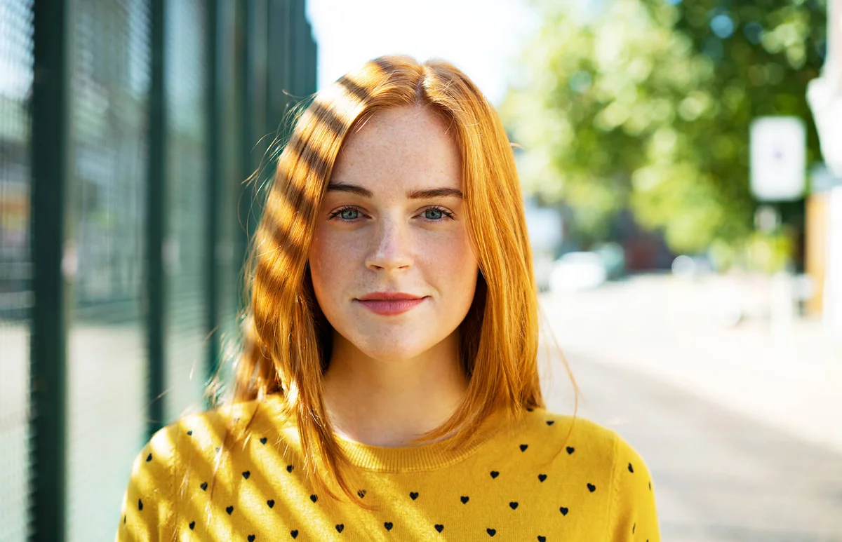 young woman with headphones
