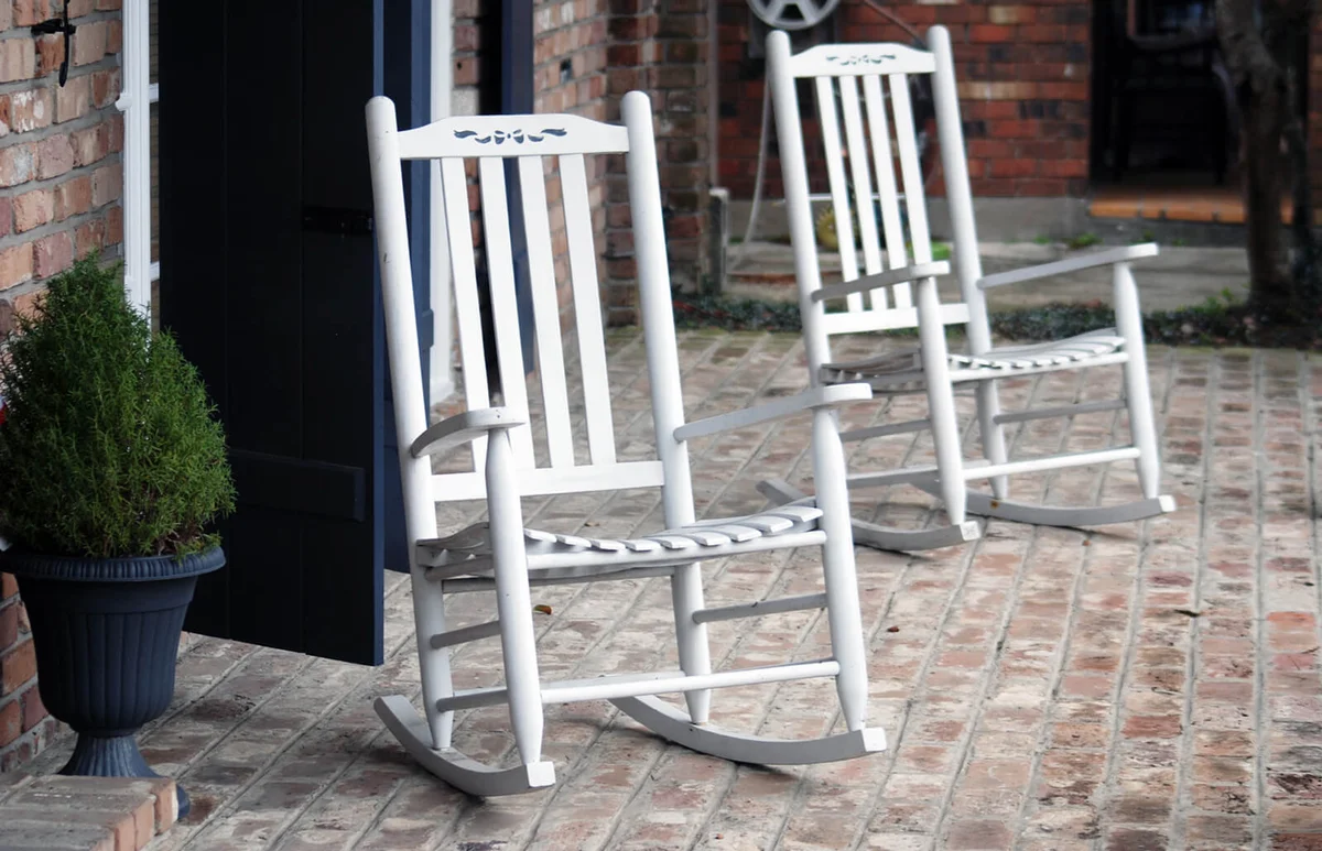 Two rocking chairs resting