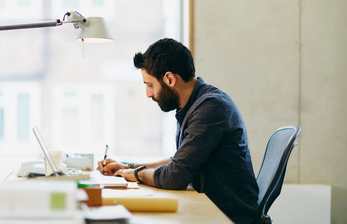 Man focus on work