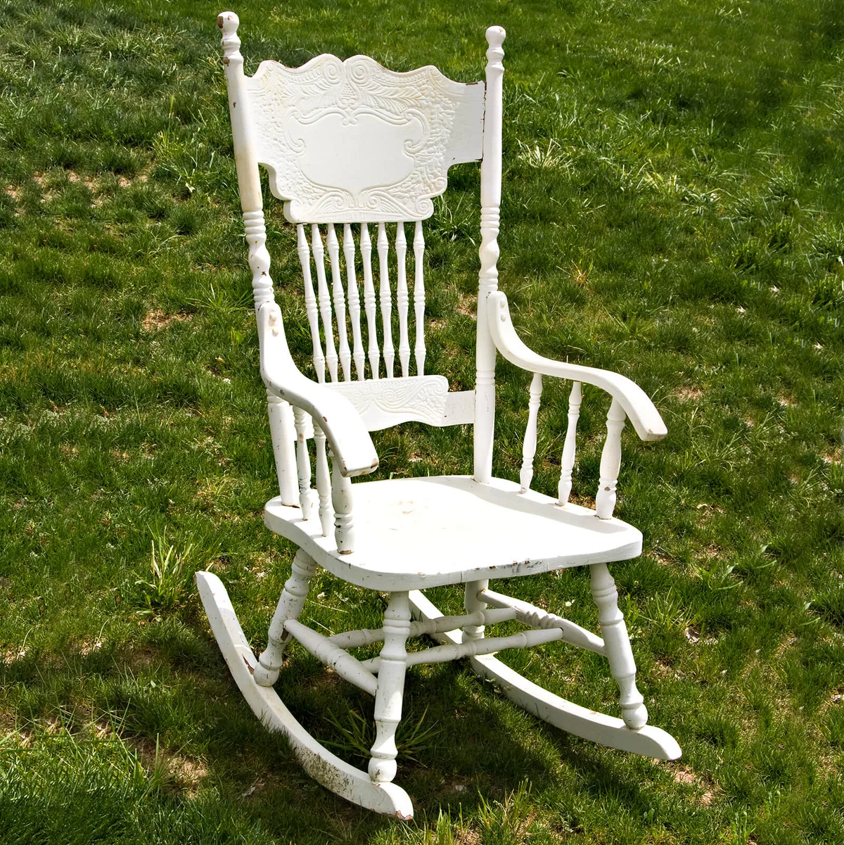 Pressed back rocking chair