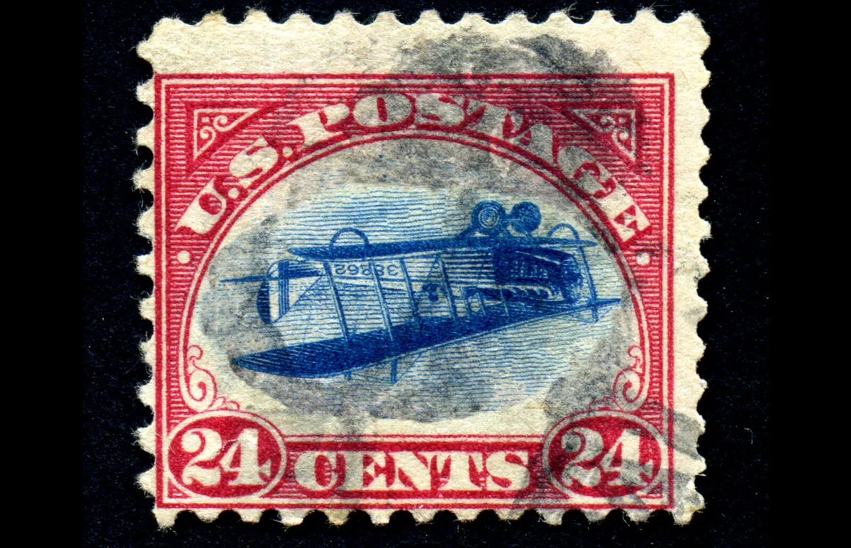 Inverted Jenny 24 cent airmail stamp