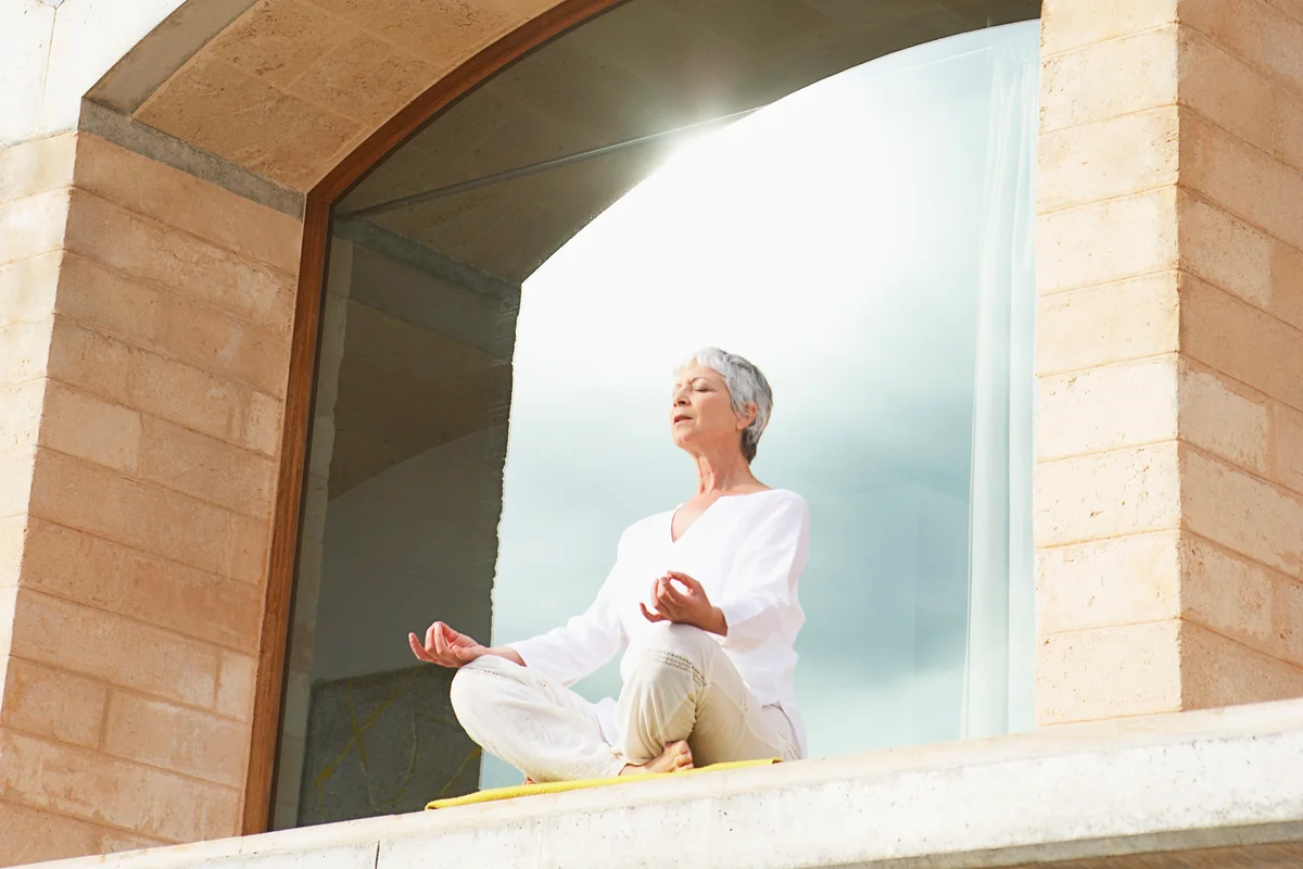 Woman in lotus position