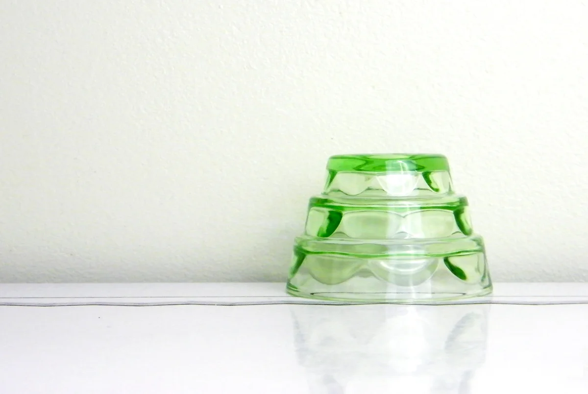 Vintage green depression glass mold
