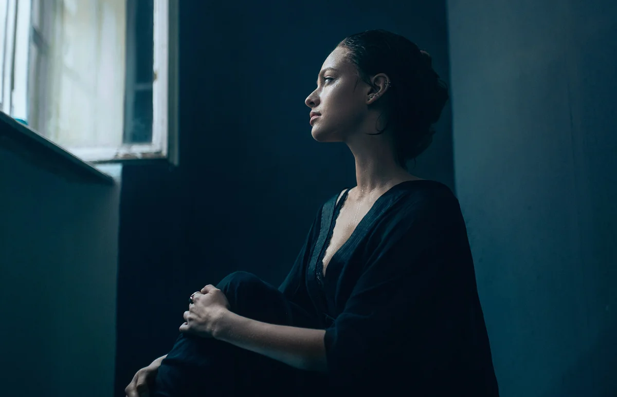 Portrait of young sad woman
