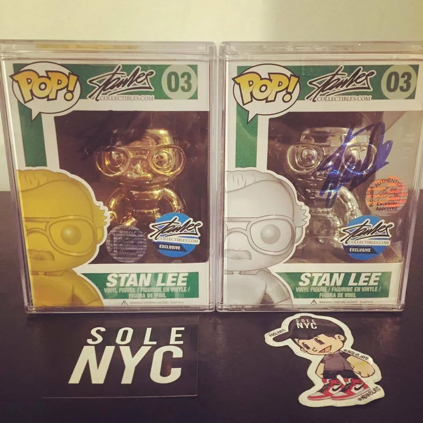 Funko Pop Stan Lee Gold Silver Metallic Chrome Edition Signed SetRare 10pc 1/10