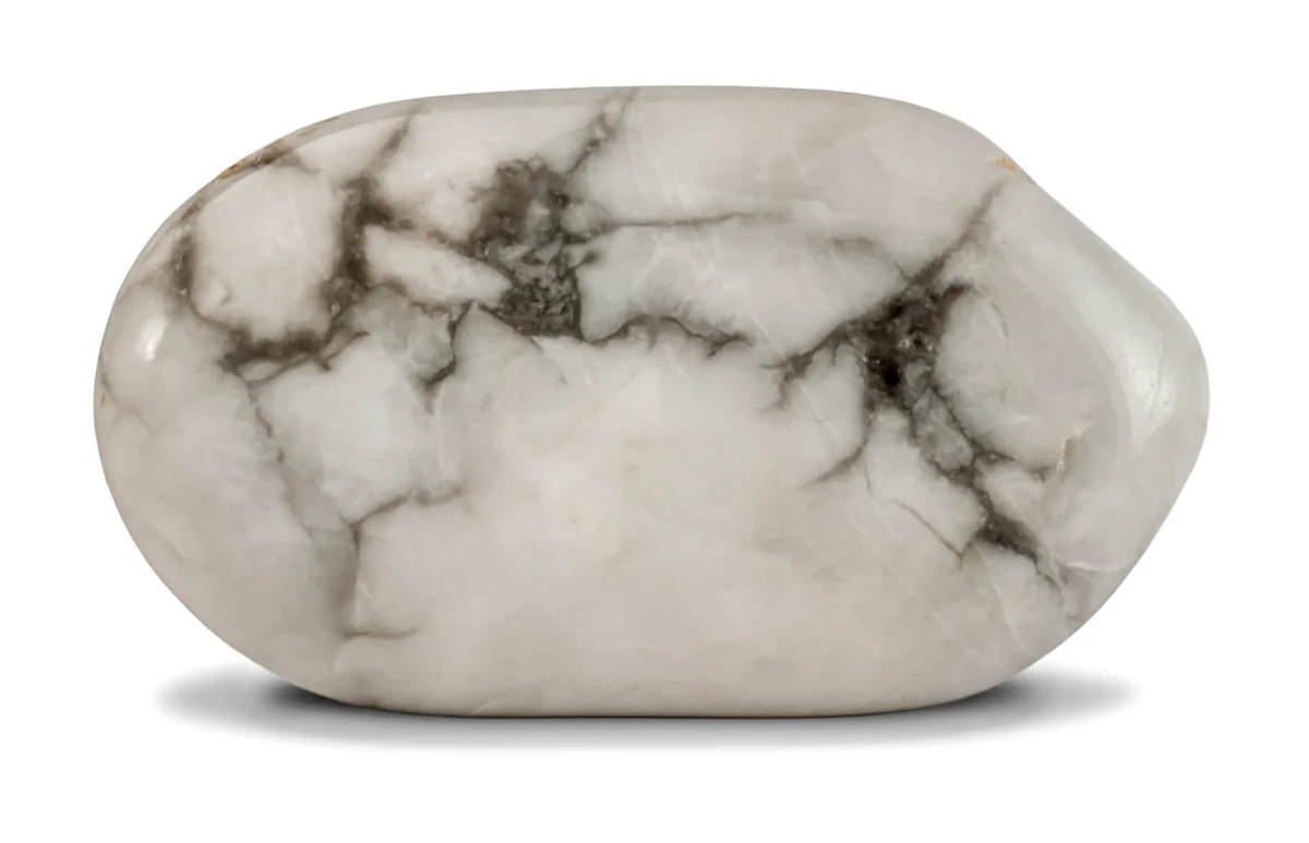 Polished howlite stone