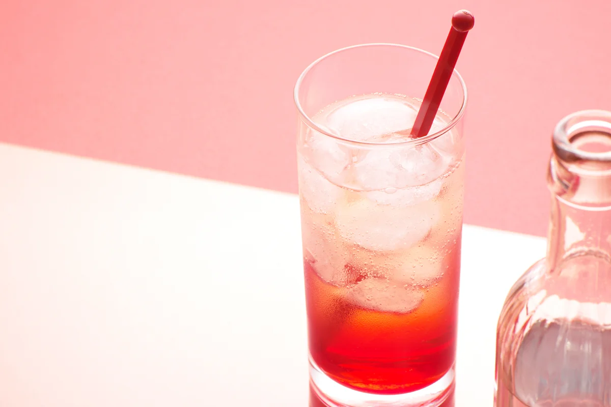 Glass of Campari soda