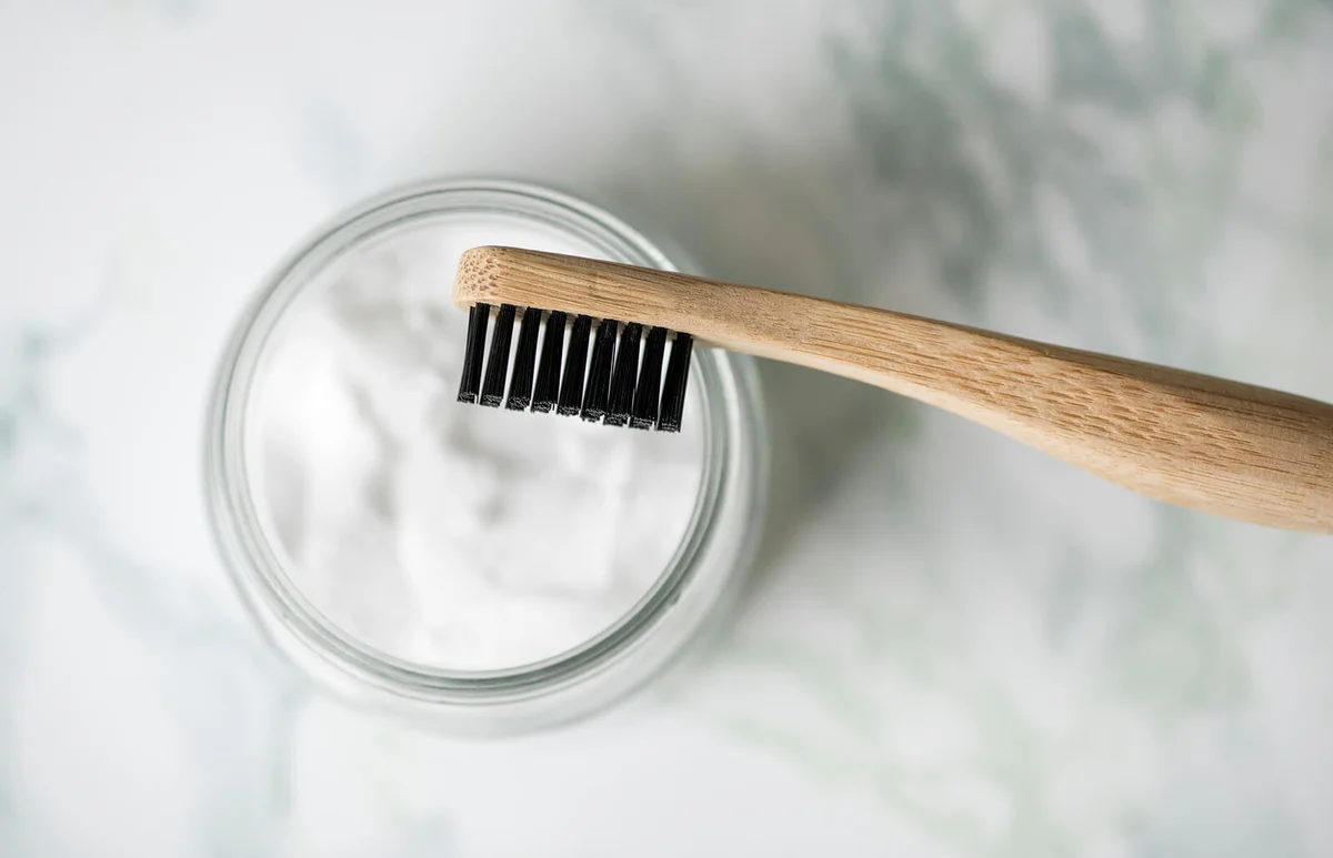 Baking soda with brush